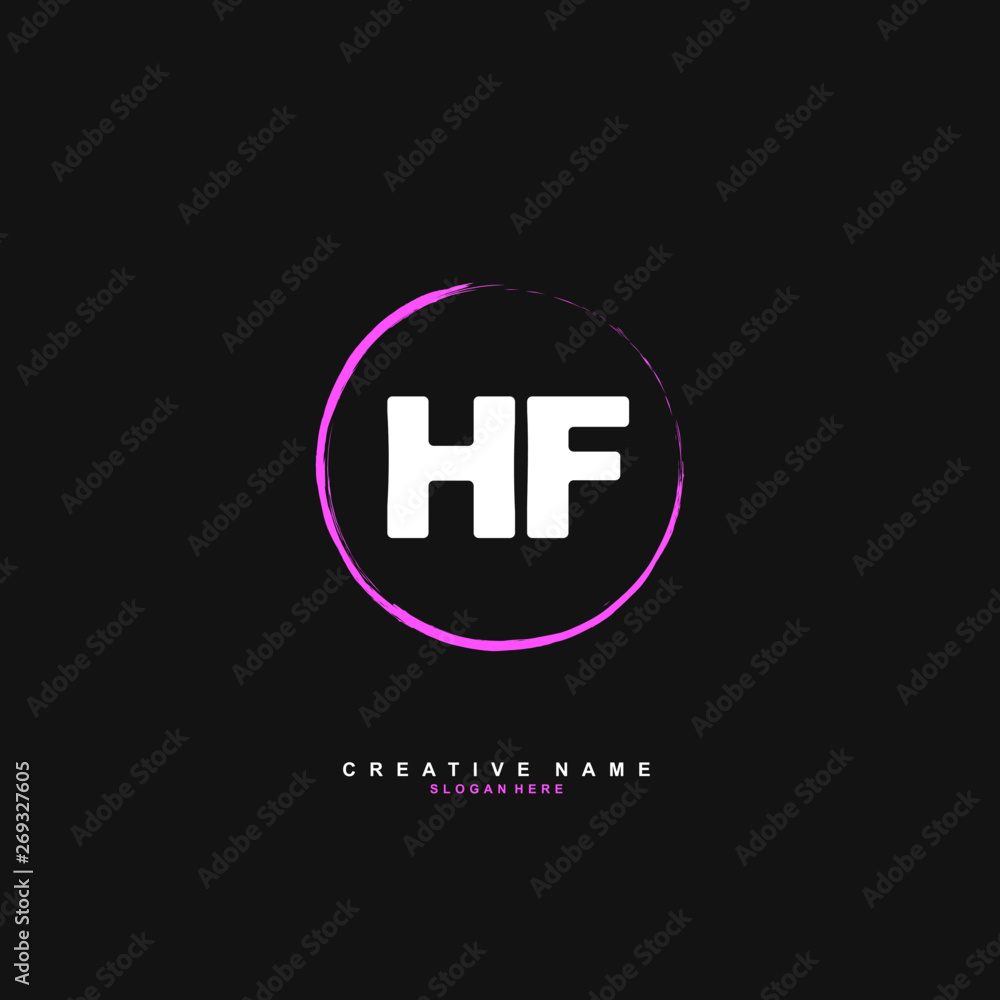 H F HF Initial logo template vector. Letter logo concept H F HF Initial logo template vector. Letter logo concept