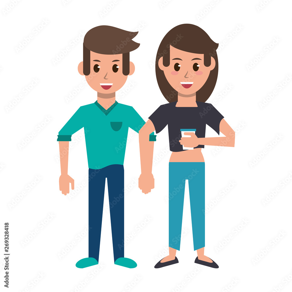 couple drinking coffee cartoon vector illustration couple drinking coffee cartoon vector illustration