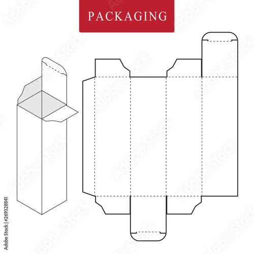 Package for object.Vector Illustration of Box.Package Template. Isolated White Retail Mock up.
