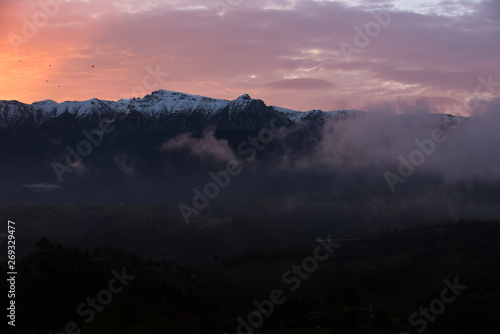 Beautiful sunrise at the mountains