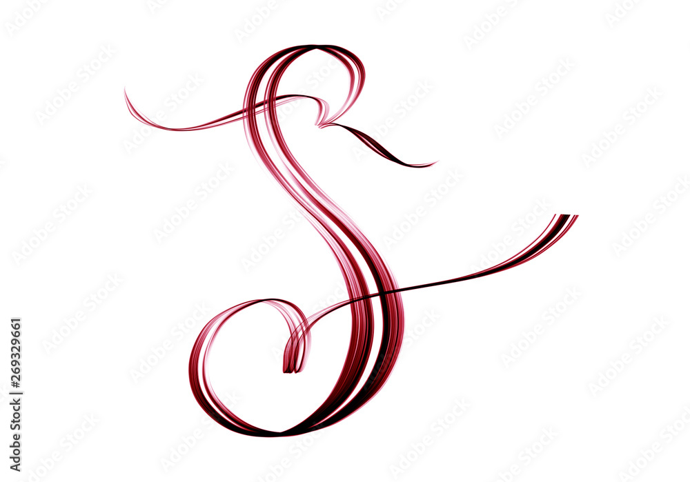 Capital letter S - hand crafted lettering on white background Capital letter S - hand crafted lettering on white background