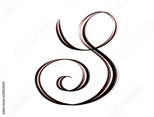 Letter S - beautiful brush lettering isolated on white background