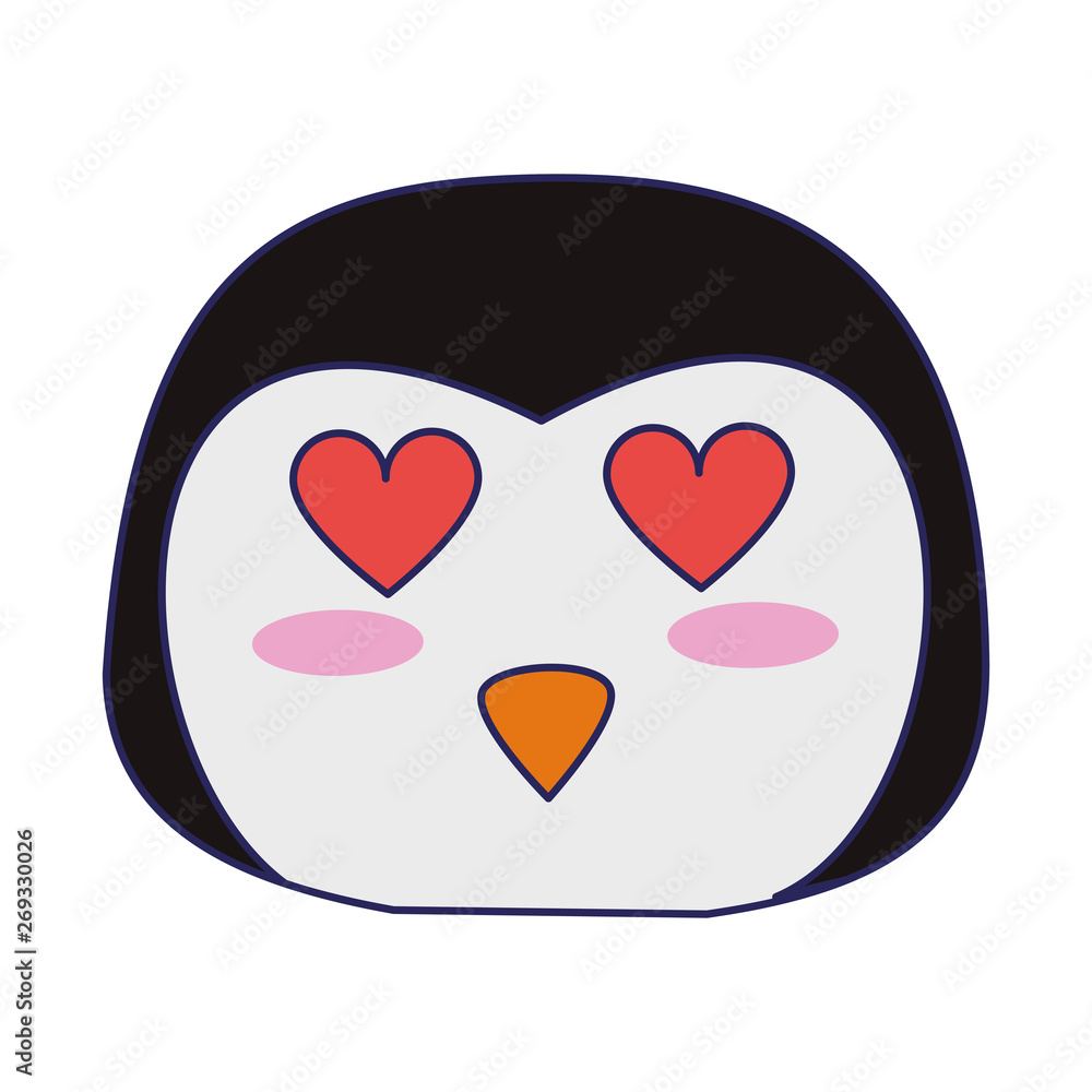 Cute penguin animal cartoon blue lines Cute penguin animal cartoon blue lines