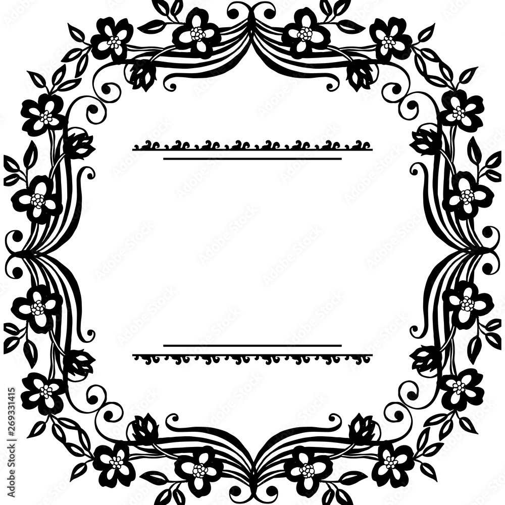 Vector illustration ornate with drawing flower frame Vector illustration ornate with drawing flower frame