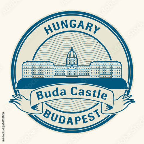 Photography Buda Castle in Budapest, Hungary stamp