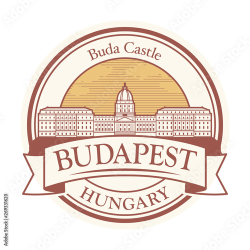 Photography Buda Castle in Budapest, Hungary stamp