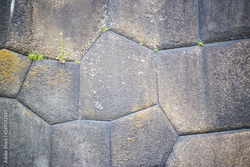 Photography tokyo, japan, 05/04/2019 , stones of the wall on the japanese emperor house