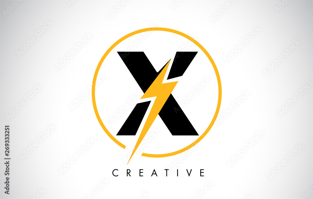 X Letter Logo Design With Lighting Thunder Bolt. Electric Bolt Letter Logo X Letter Logo Design With Lighting Thunder Bolt. Electric Bolt Letter Logo
