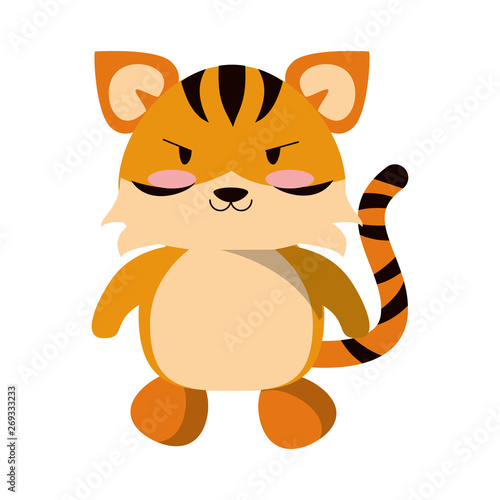 Fototapeta Naklejka Na Ścianę i Meble -  Cute tiger animal cartoon vector illustration
