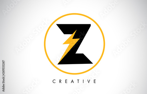 Free Download Z Letter Logo Design With Lighting Thunder Bolt. Electric Bolt Letter Logo - GFXLoad