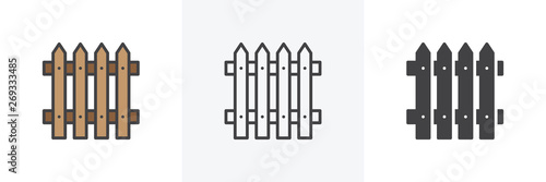Fotografie, Tablou Plank fence icon
