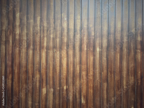 Classic brown wooden plank pattern background. Old rustic wood wall style texture.