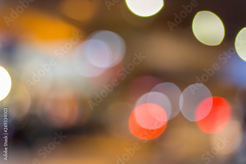 Bokeh, blurred road with night light for bokeh background usage from car lights 
