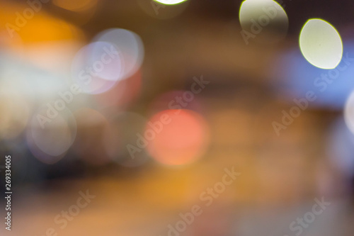 Bokeh, blurred road with night light for bokeh background usage from car lights  © Sek