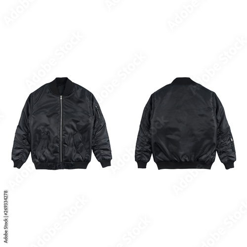 Obraz na plátne Blank plain bomber jacket isolated on white background