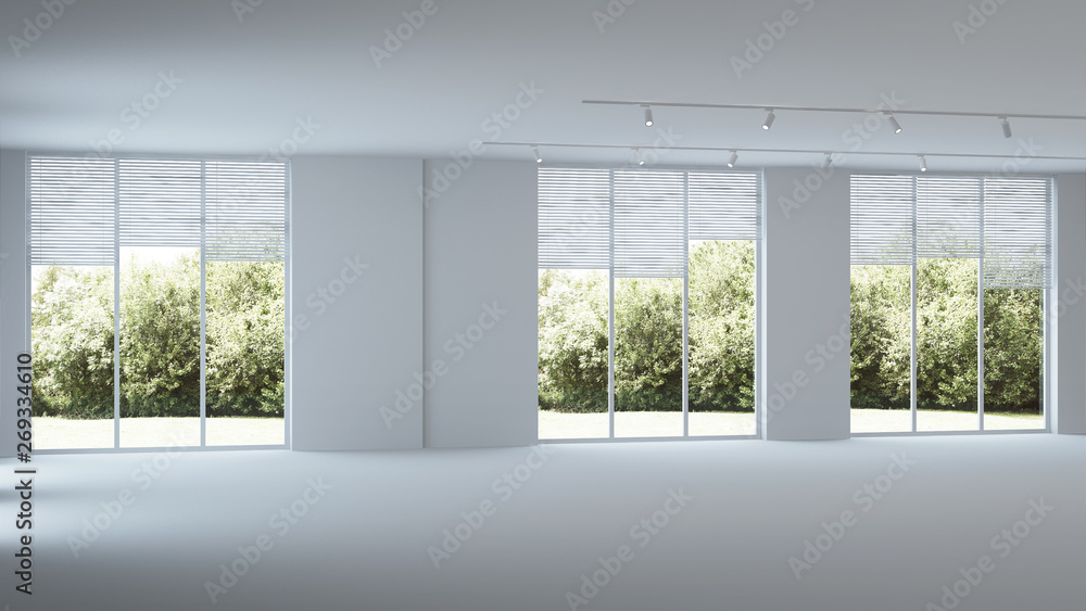 Obraz premium Modern office interior. Empty room. 3D rendering.