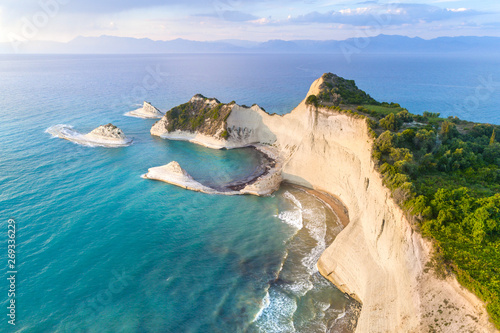 Beautiful view of Cape Drastis in Corfu in Greece photo