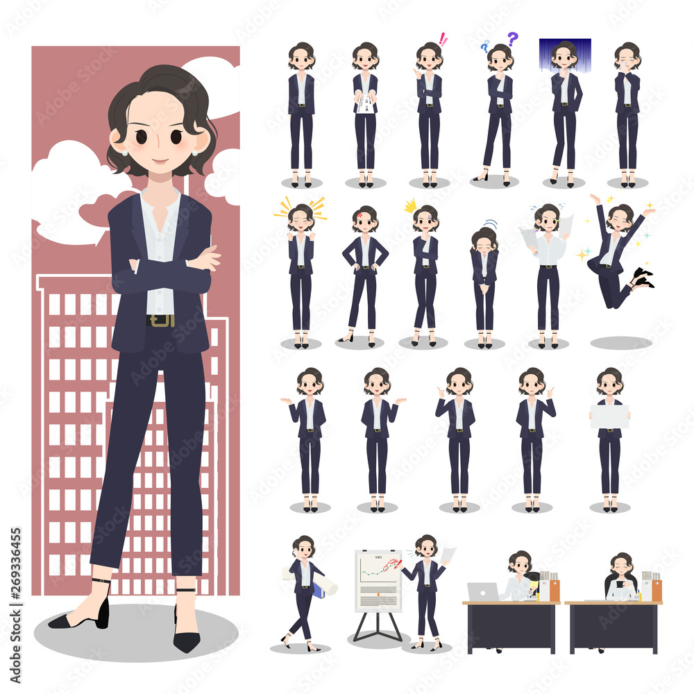 custom made wallpaper toronto digitalBusiness woman character set on a white background