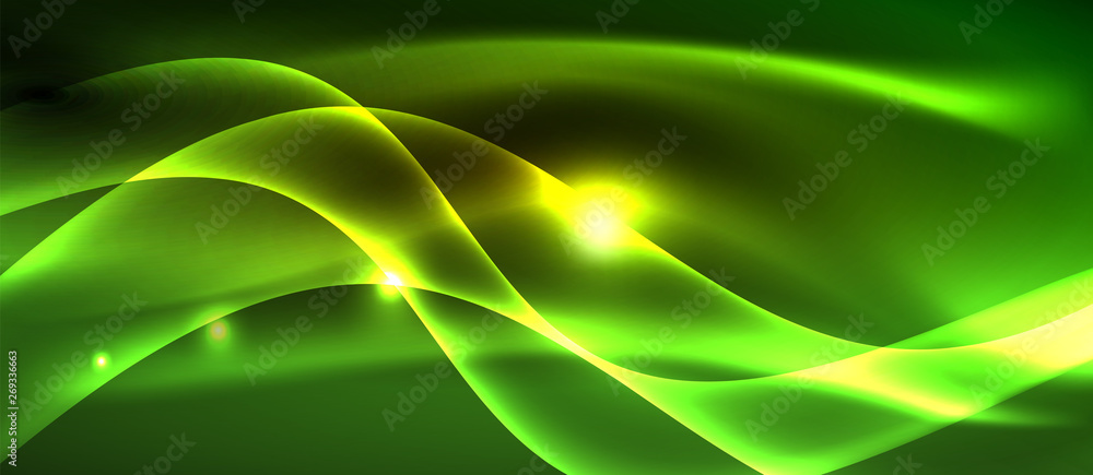 Neon shiny light glowing wave lines Neon shiny light glowing wave lines