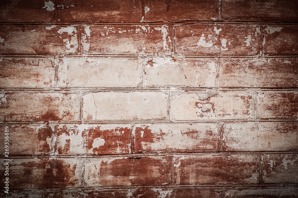 Obraz premium red vintage bricks wall background backdrop wallpaper