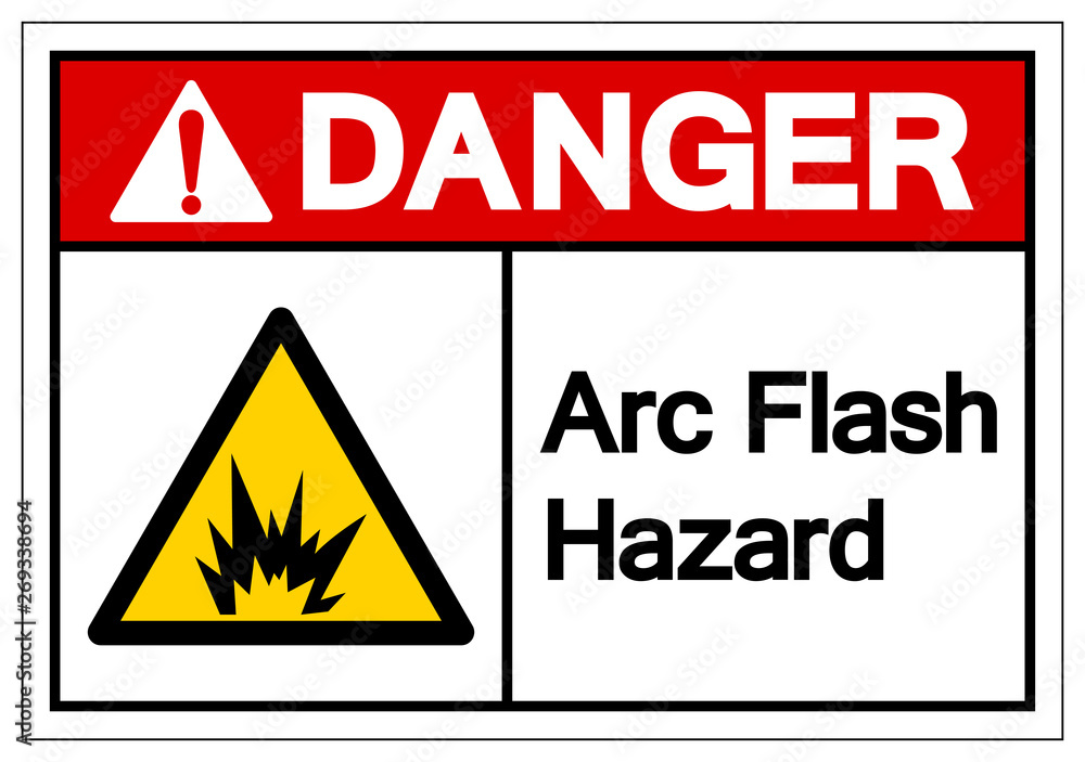 Danger Arc Flash Hazard Symbol Sign, Vector Illustration, Isolate On White Background Label .EPS10 - obrazy, fototapety, plakaty 