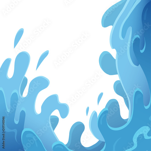 Violent sea waves. Streams of water. Storm. Vector splash illustration for articles, banners, covers and your design.