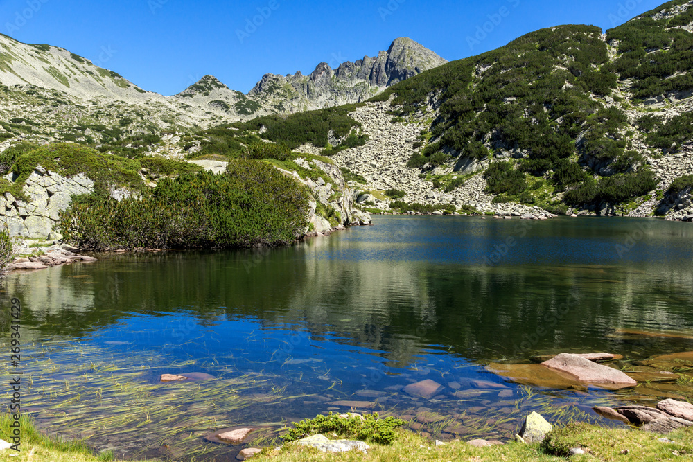 Landscape with Valyavishko Lake and Dzhangal peak, Pirin Mountain, Bulgaria