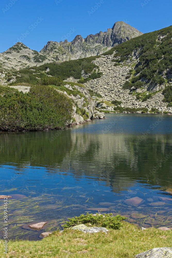 Landscape with Valyavishko Lake and Dzhangal peak, Pirin Mountain, Bulgaria Landscape with Valyavishko Lake and Dzhangal peak, Pirin Mountain, Bulgaria