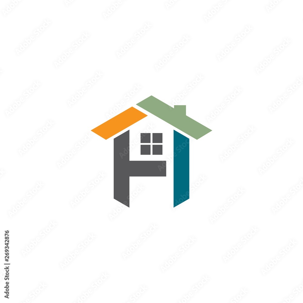 H letter house vector icon illustration H letter house vector icon illustration