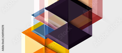 Geometric triangle and hexagon abstract background, vector illustration