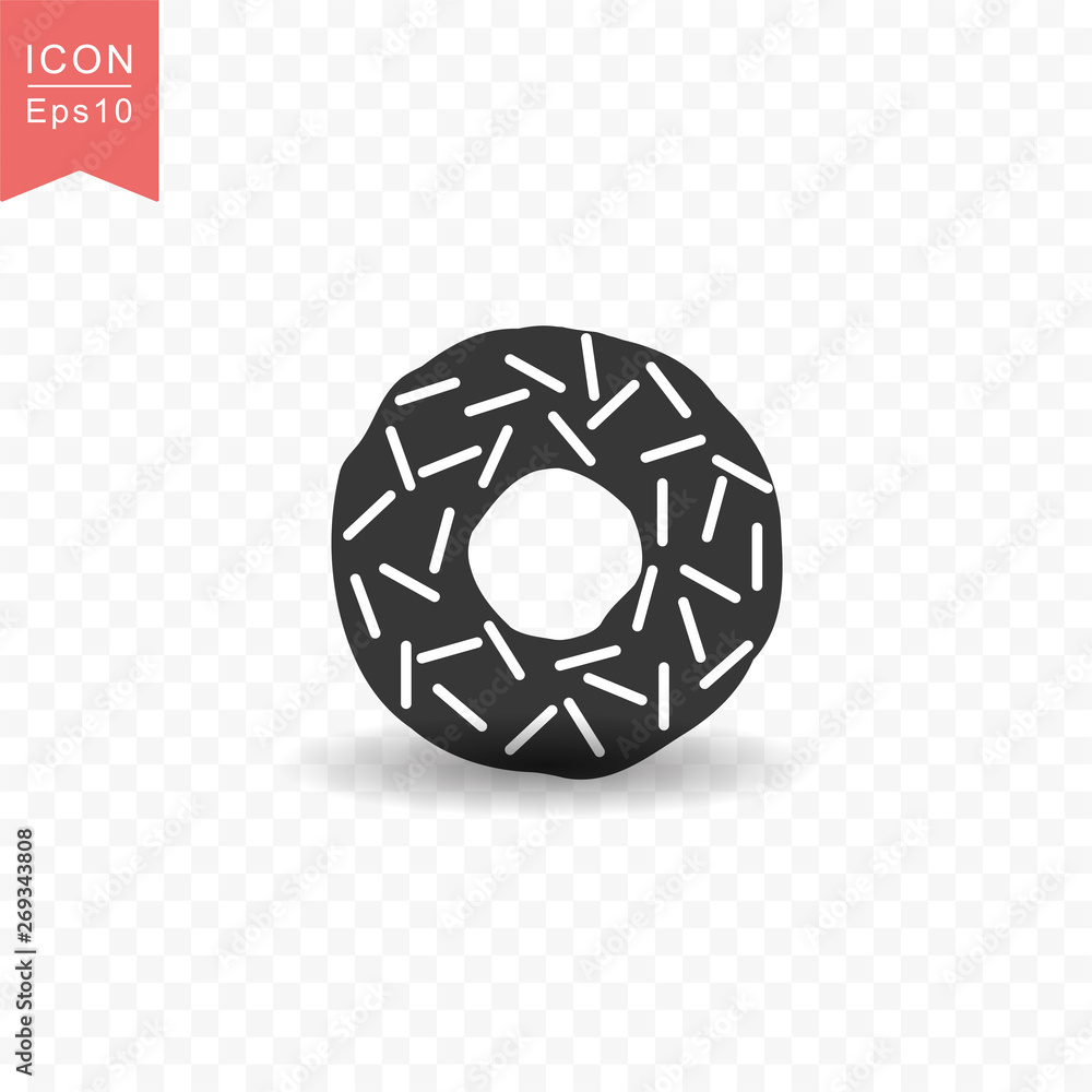 Donut food icon simple flat style vector illustration. Donut food icon simple flat style vector illustration.
