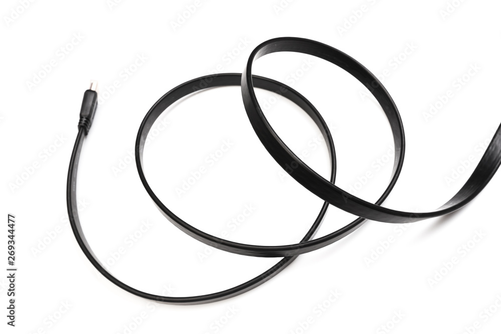 Black HDMI power cable socket isolated on white background Black HDMI power cable socket isolated on white background