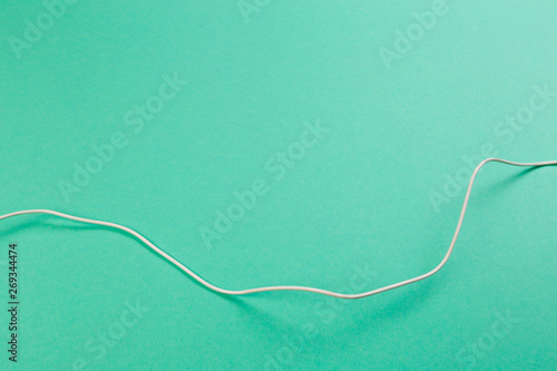 white power cable socket on blue background