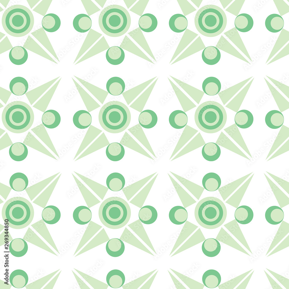 Pastel green geometrical vector seamless pattern