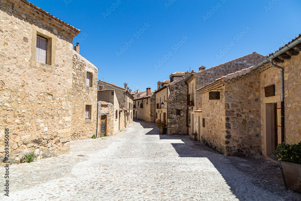 Pedraza, Castilla Y Leon, Spain: Calle de la Florida. Pedraza is one of the best preserved medieval villages of Spain, not far from Segovia