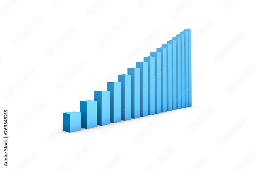 Blue Colored Growth Graph Chart n White Blue Colored Growth Graph Chart n White