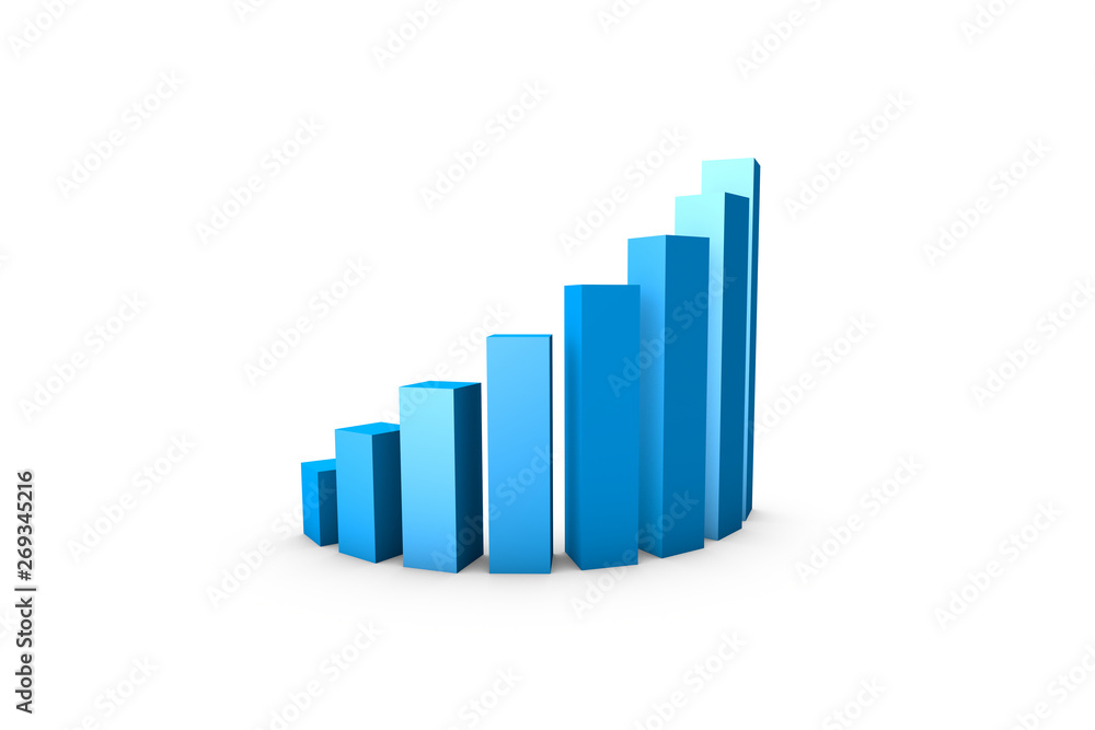 Blue Colored Growth Graph Chart n White Blue Colored Growth Graph Chart n White