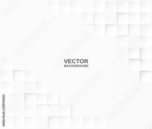 Abstract. Embossed paper square white Background ,light and shadow .Vector.
