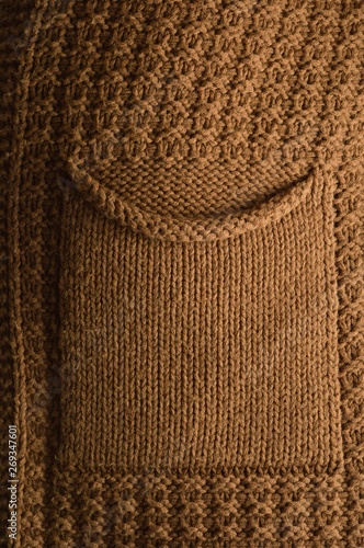 Close up cotton sweater pocket