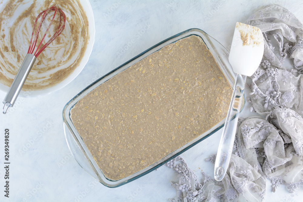 Applesauce Cake with Low Fat Zero Point Oat Crust and Yogurt Topping- Recipe Preparation Photos with Ingredients and Step by Step Instructions Applesauce Cake with Low Fat Zero Point Oat Crust and Yogurt Topping- Recipe Preparation Photos with Ingredients and Step by Step Instructions