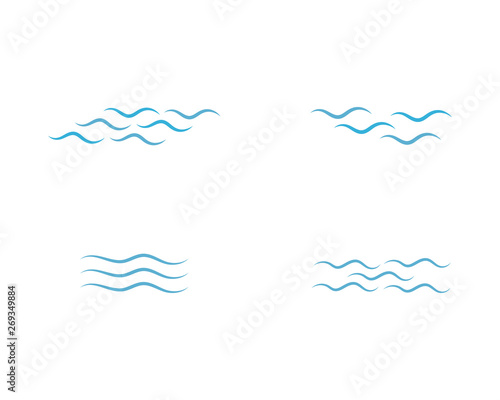 Water Wave symbol and icon Logo Template