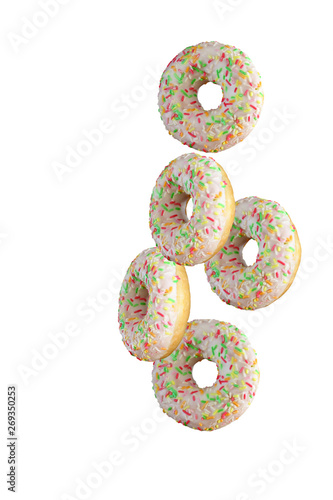 pattern of donuts in white glaze 