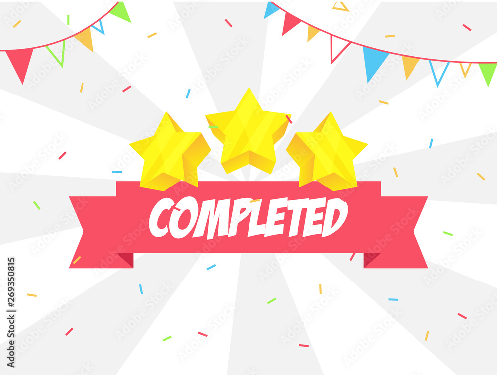 Level complete banner Level complete banner