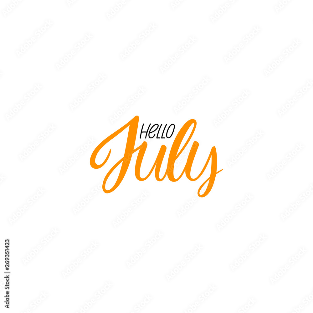 Hello July calligraphy Hello July calligraphy