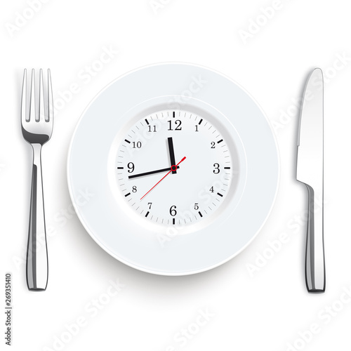 Clock Knife Fork Stainless Steel Flatware