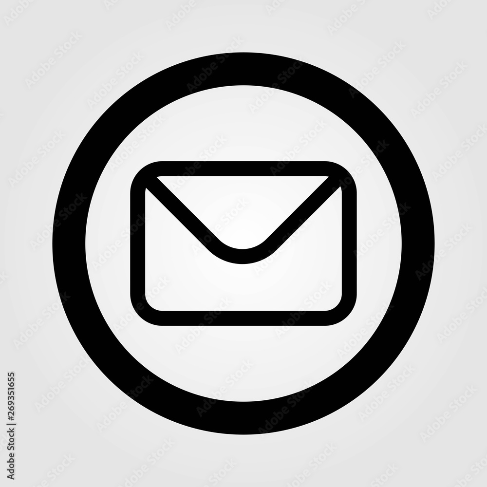 Mail icon isolated on white background. Vector illustration. Mail icon isolated on white background. Vector illustration.
