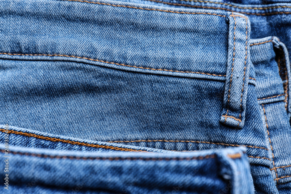 Stylish jeans pants, closeup view Stylish jeans pants, closeup view