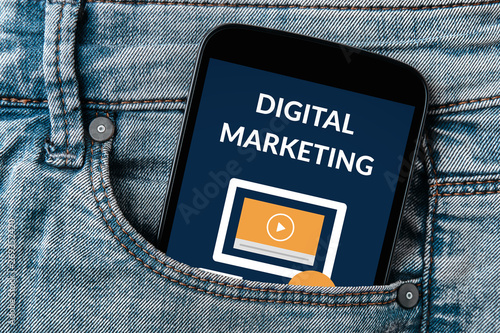 Digital marketing concept on smartphone screen