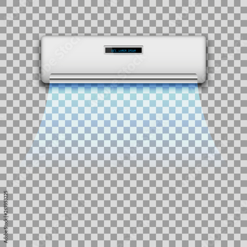 Best air conditioner realistic background with cold air symbols vector illustration