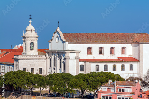 Lisbon, Portugal. Graca Church and Convent and Sophia de Mello Breyner Andresen Viewpoint aka Graca Viewpoint.